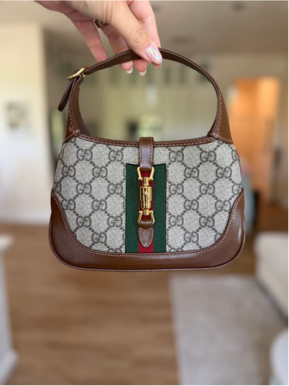 Gucci Jackie 1961 Mini Shoulder Bag Beige Brown - 100% authentic - Picture 1 of 11